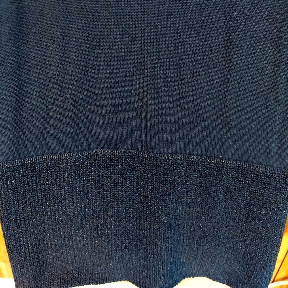 Absolutely Women's Plus Size Benja Navy Blue Mixed Knit Open Front Cardigan - Picture 4 of 7